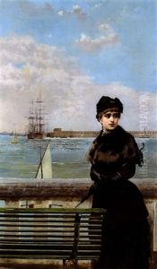 Una Donna Elegante A St. Malo by Vittorio Matteo Corcos