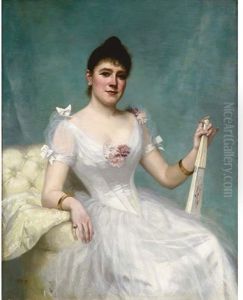 Giovane Signora Con Ventaglio by Vittorio Matteo Corcos