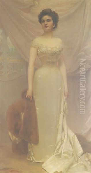 Portrait Of Countess Corazzini With A Fur Stole - view 1