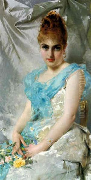 An Elegant Lady With Flowers - view 1