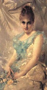 Portrait D'une Jeune Femme Aux Fleurs