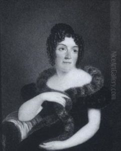 Elizabeth Goore Pollock Wearing Black Dress And Fur Stole, A Yellow Shawl Over The Arm Of The Chaise Longue Elizabeth Goore Pollock Wearing Black Dress And Fur Stole, A Yellow Shawl Over The Arm Of The Chaise Longue
