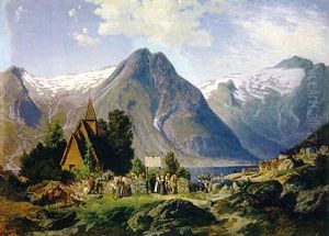Sonntaglicher Kirchgang In Norwegen