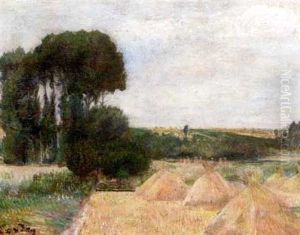 Hay Stacks, Near Pontoise by Frederic Samuel Cordey