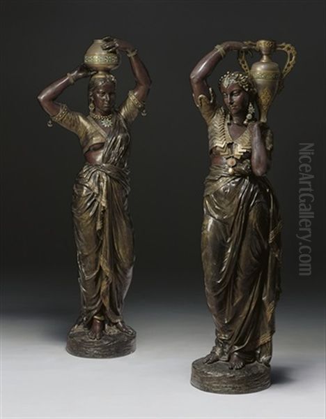 Femme Indienne Portant Un Vase Sur Epaul Gauche ( + Femme Indienne Portant Un Vase Sur La Tete; 2 Works) - view 1
