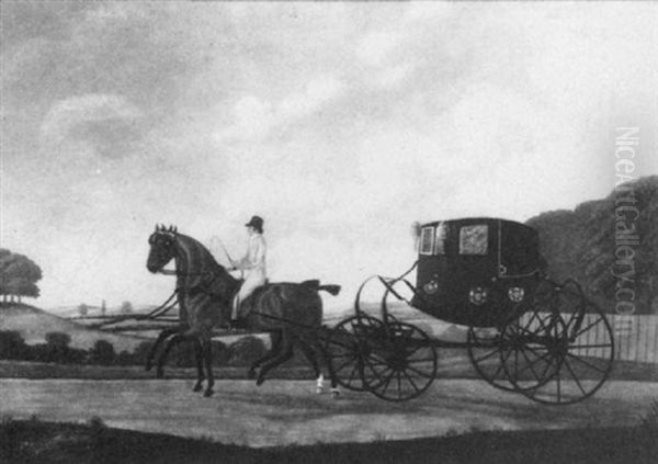 A Horse Drawn Coach On An Open Landscape - view 1