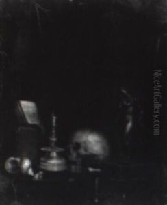 Vanitas Still Life With Books And Other Objects In A Niche