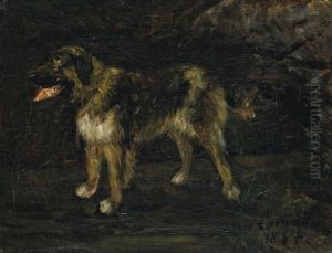 Hundestudie (grosser, Stehender Bernhardiner) by Lovis (Franz Heinrich Louis) Corinth