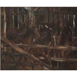 Fohlen Im Stall by Lovis (Franz Heinrich Louis) Corinth