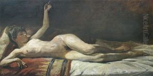 Ruhender Weiblicher Akt by Lovis (Franz Heinrich Louis) Corinth