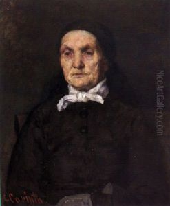 Portrat Einer Alten Frau Mit Weisem Halstuch