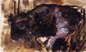 Der Bull Aus Mecklenburg by Lovis (Franz Heinrich Louis) Corinth