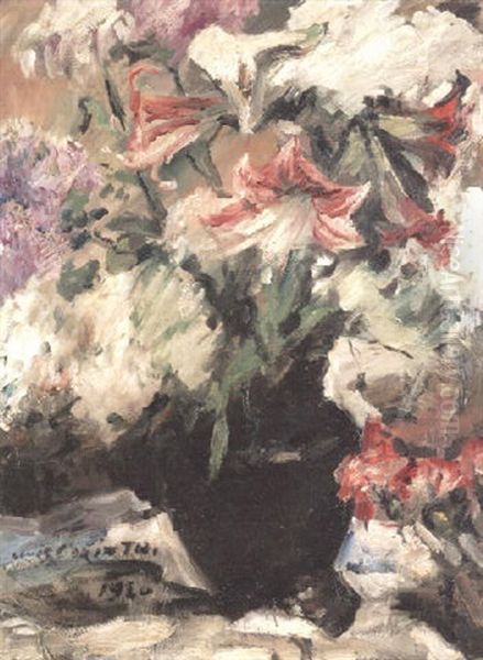 Amaryllis Und Flieder Im Bronzekubel - view 1