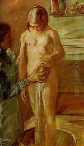 Kleines Madchen Im Waschzuber by Lovis (Franz Heinrich Louis) Corinth
