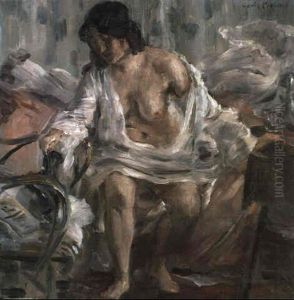 Beim Aufstehen by Lovis (Franz Heinrich Louis) Corinth