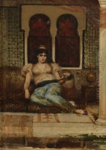 Femme Orientale Dans Un Interieur by Fernand Cormon