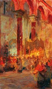 Interieur De Mosquee by Fernand Cormon