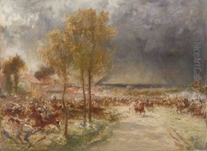 Scene De Bataille by Fernand Cormon
