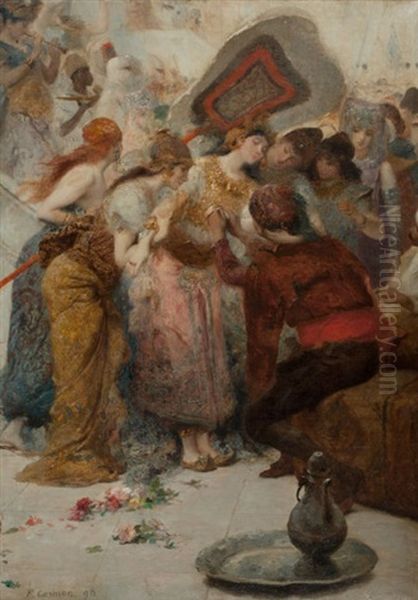 An Exotic Woman And Her Attendants - view 1