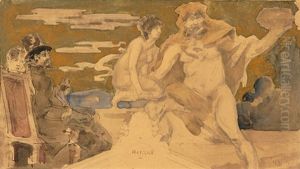 Herkules (dbl-sided Design For A Mural) by Fernand Cormon