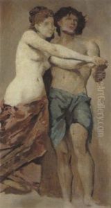 Femme Et Homme Dansant by Fernand Cormon