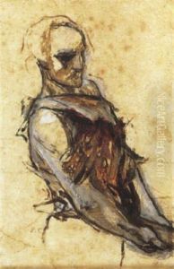Etude D'homme A Mi-corps by Fernand Cormon