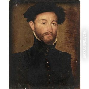 Portrait D'homme En Buste Sur Fond Vert Portrait D'homme En Buste Sur Fond Vert