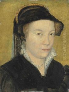 Portrait Of A Lady, Bust-length, In A Black Dress And Black Hood With A Bongrace