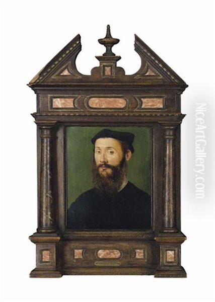 Portrait Of A Man, Bust-length, In A Black Cap - view 1