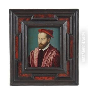 Portrait Of A Cardinal, Traditionally Said To Be Cesare Borgia (1475-1507), Bust Length, Against A Blue Background Portrait Of A Cardinal, Traditionally Said To Be Cesare Borgia (1475-1507), Bust Length, Against A Blue Background