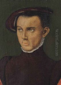 Portrait Of A Gentleman, Half-length, In A Red Coat And Cap Portrait Of A Gentleman, Half-length, In A Red Coat And Cap