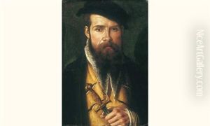 Portrait De Gentilhomme Tenant Une Epee