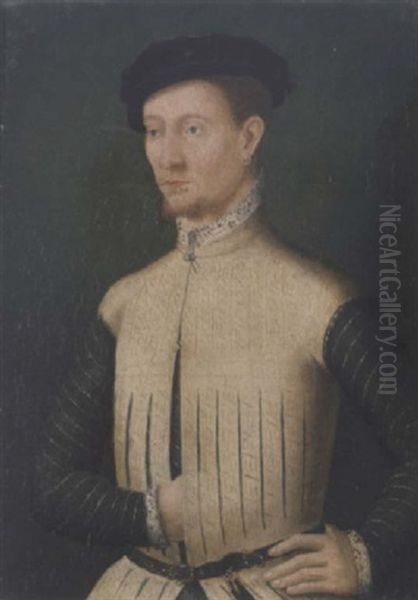 Portrait Of A Gentleman (quirin Gangolphe De Geroldseck?) In A White Slashed Tunic And Black Cap - view 1