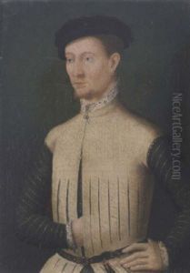 Portrait Of A Gentleman (quirin Gangolphe De Geroldseck?) In A White Slashed Tunic And Black Cap Portrait Of A Gentleman (quirin Gangolphe De Geroldseck?) In A White Slashed Tunic And Black Cap