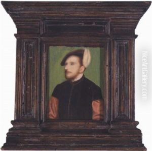 Portrait Of A Nobleman Wearing A Velvet Maroon Doublet And A Feathered Hat