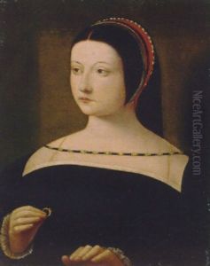 Portrait Of A Lady In A Black Dress, Holding A Jewelled Ring In Her Right Hand Portrait Of A Lady In A Black Dress, Holding A Jewelled Ring In Her Right Hand