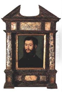 Portrait D'homme Barbu Sur Fond Vert Portrait D'homme Barbu Sur Fond Vert