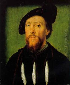 Portrait Of A Gentleman, Small Bust-length, Wearing A Gold-embroidered Tunic Portrait Of A Gentleman, Small Bust-length, Wearing A Gold-embroidered Tunic