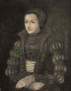 Portrait Of A Lady, Small Half Length, Wearing A Red Dress Portrait Of A Lady, Small Half Length, Wearing A Red Dress