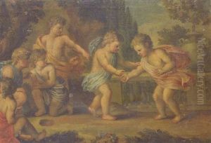 Jeunes Enfants Jouant Aux Billes by Michel Corneille the Younger