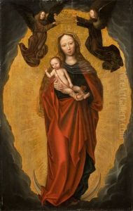 Madonna With Child On A Crescent Moon by Albert Cornelis