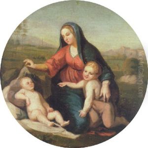 Maria Mit Jesus Und Dem Kleinen Johannes Vor Einer Sudlichen Landschaftskulisse Maria Mit Jesus Und Dem Kleinen Johannes Vor Einer Sudlichen Landschaftskulisse