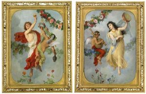 Allegorier Over Hosten Och Varen - Ett Par (pair) by Georg Cornicelius