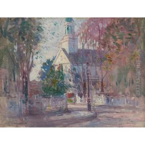 Old New England Church by Paul Cornoyer