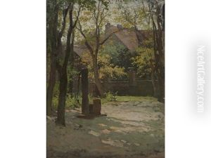 Sunlit Courtyard by Paul Cornoyer