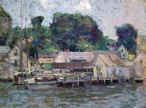 A Dock With Gray Houses, Gloucester Harbor