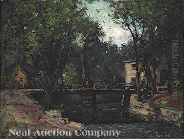 A Bridge Over A Stream (cos Cob, Connecticut?) - view 1