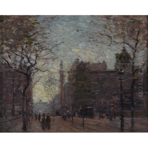 Rainy Day, Columbus Circle (study) - view 1