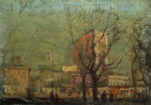 New York Street Scene by Paul Cornoyer