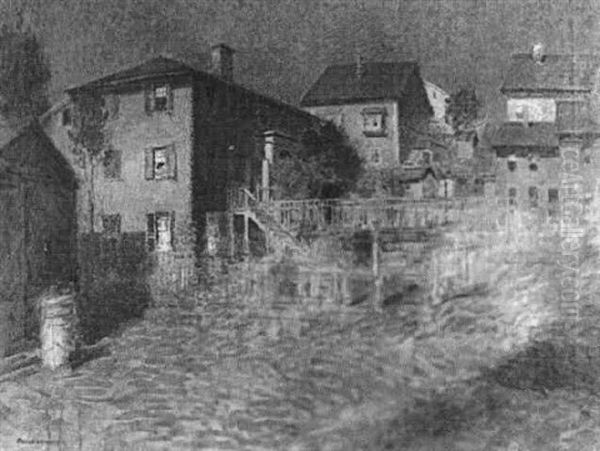 Old House, Moonlight - view 1